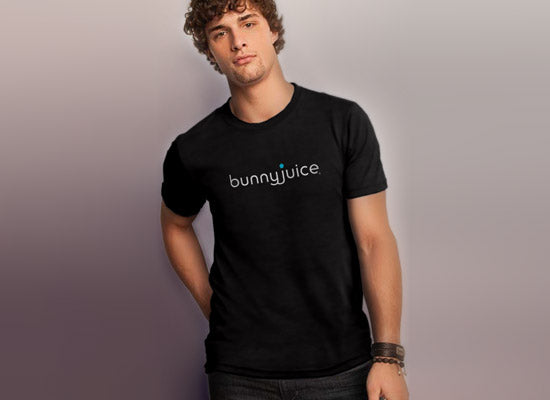 men's black bunnyjuice logo tee