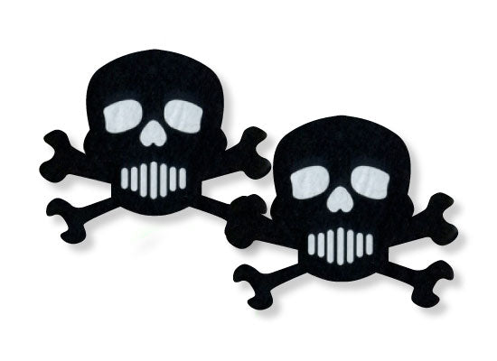Pastease Black & White Skulls & Crossbones design is 3.3 inches wide by 2.8 inches tall